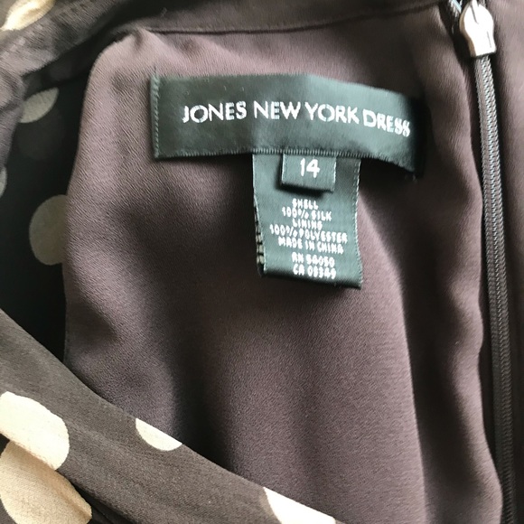 Jones New York brown polka dot dress size 14 - Picture 3 of 3